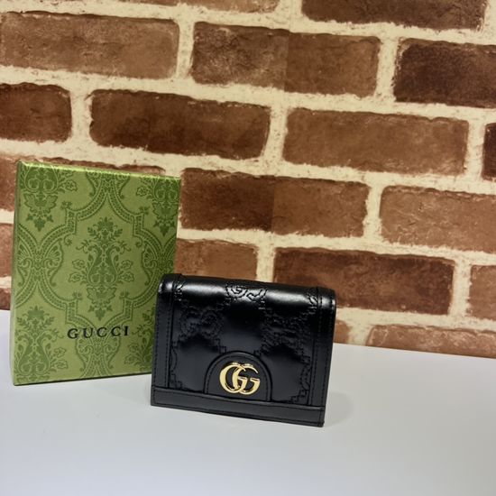 Gucci Bifold Wallet Black Embossed 723786