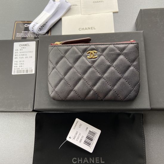Chanel Wallet Fine Grain Calfskin Gold Hardware A82365