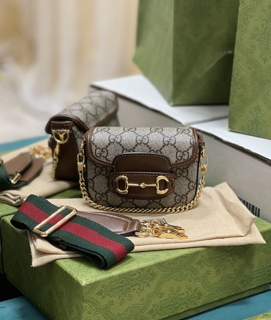 Gucci Horsebit 1955 Canvas Shoulder Wallet 699760