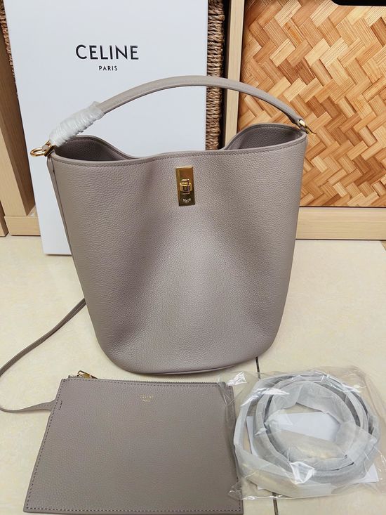 Celine Bucket 16 Leather Tote Bag 195573