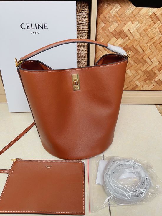 Celine Bucket 16 Leather Tote Bag 195573