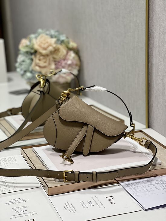 Christian Dior Saddle Bag Hazelnut Small Strap 3397
