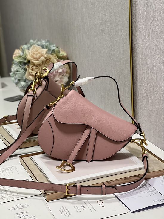 Christian Dior Saddle Bag Vintage Pink Large 9696