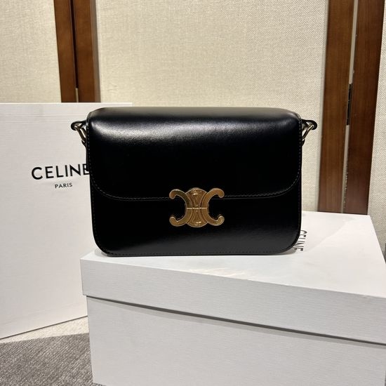 Celine Triomphe Retro Leather Shoulder Bag 187363