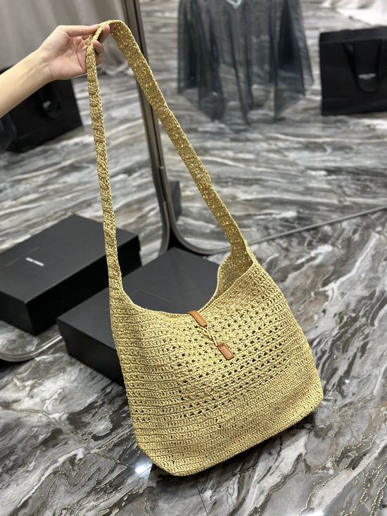 Yves Saint Laurent Raffia Woven Handbag 690941