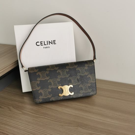 Celine TRAPEZE TRIOMPHE Leather Shoulder Bag 199283
