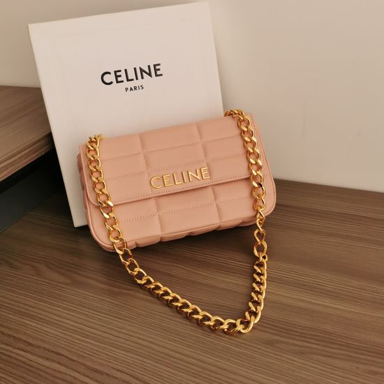 Celine Lambskin Chain Shoulder Bag 111273 Nude