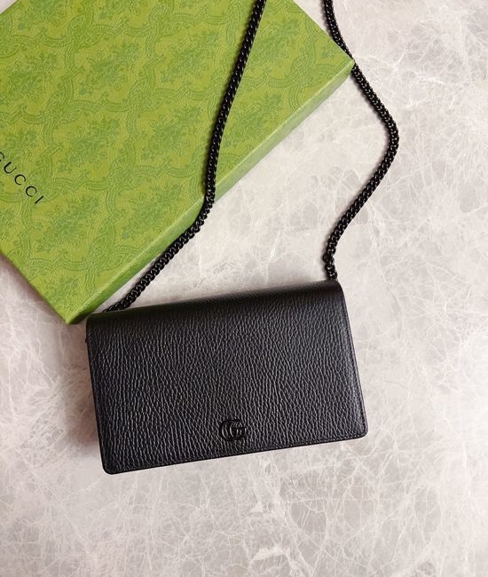 Gucci GG Marmont Leather Chain Shoulder Wallet 497985