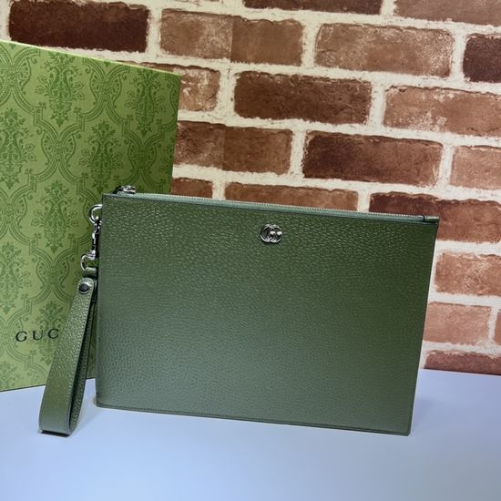 Gucci Military Green Pigskin Clutch 475317