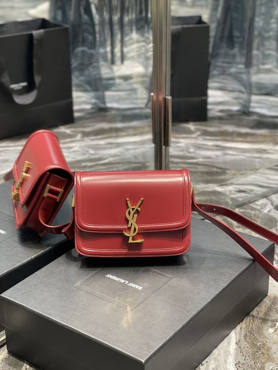 Yves Saint Laurent Solferino Burgundy Gold Buckle Bag 634306