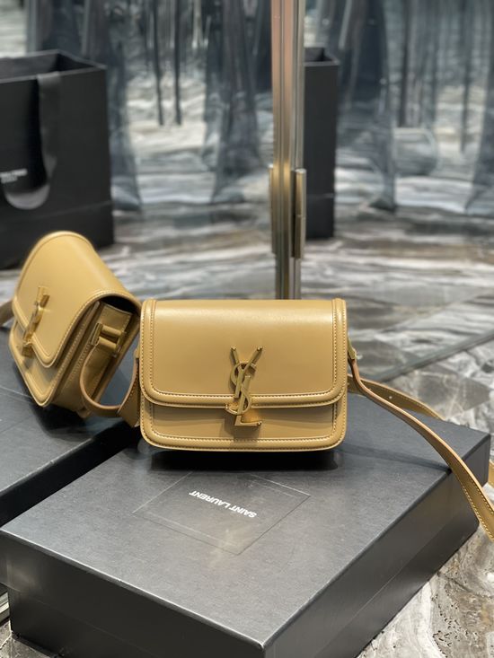 Yves Saint Laurent Solferino Beige Gold Buckle Bag 634306