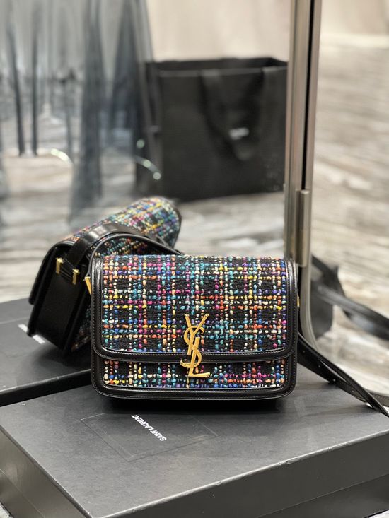 Yves Saint Laurent Solferino Tweed Gold Buckle Bag 634305