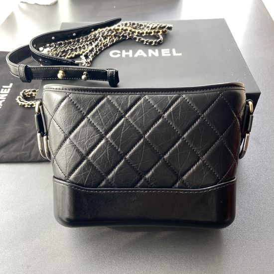 Chanel Gabrielle Small Black Grained Calfskin Bag 91810