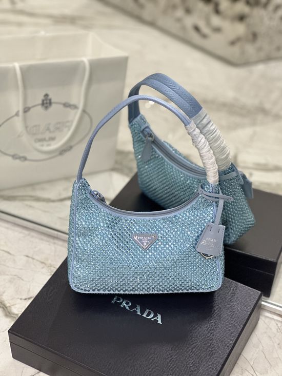 Prada Hobo Rhinestone Shoulder Bag 1NE515