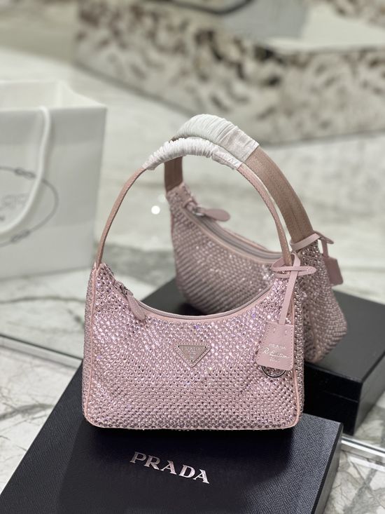 Prada Hobo Rhinestone Shoulder Bag 1NE515