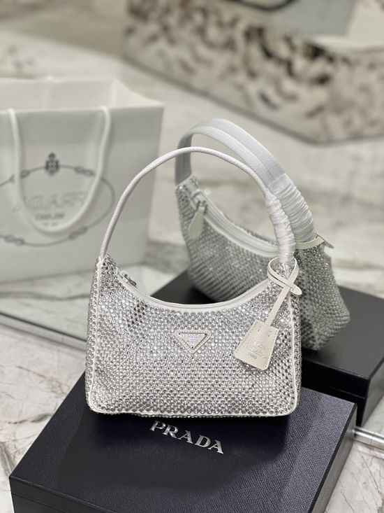 Prada Hobo Rhinestone Shoulder Bag 1NE515