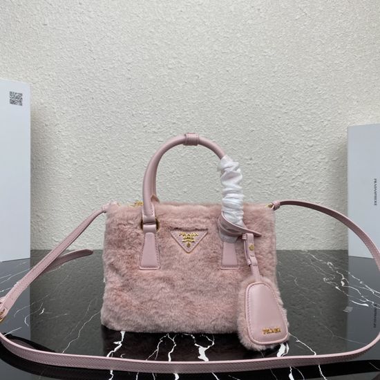 Prada Galleria Mini Handbag with Soft Wool and Charm 1BA906