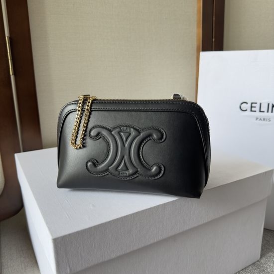 Celine Triomphe Shell Bag Embossed Cowhide 101382