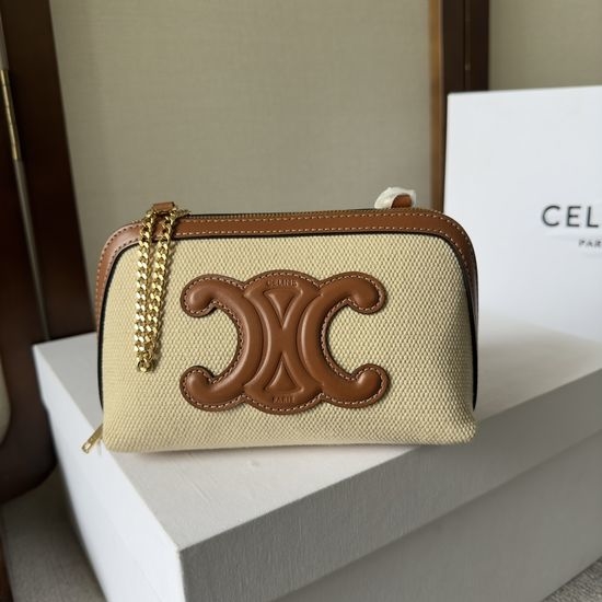 Celine TRIOMPHE Embossed Shell Bag 101382
