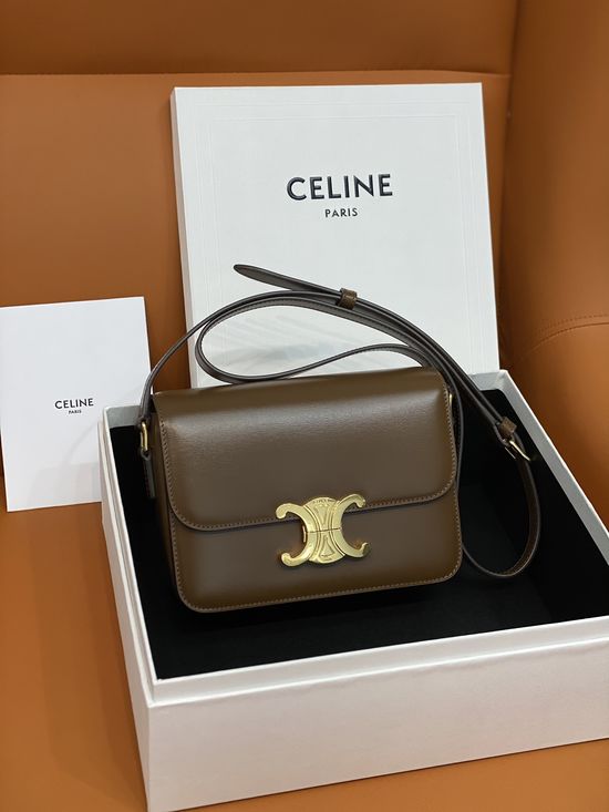 Celine Triomphe Leather Medium Shoulder Bag 188423