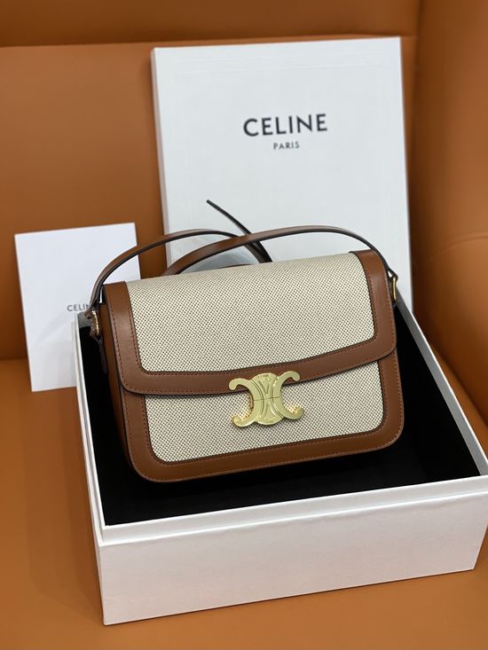 Celine Triomphe Canvas Shoulder Bag with Logo 187366
