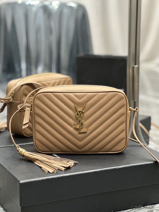 Yves Saint Laurent Lou Camera Bag Caramel Gold Hardware 520534-1