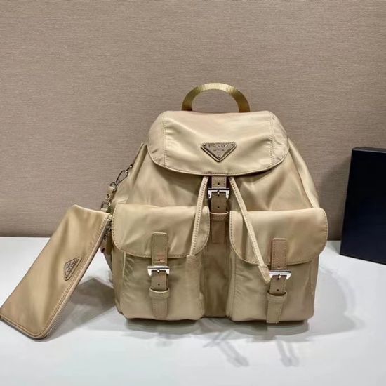 Prada Nylon Saffiano Leather Trim Backpack 1BZ811