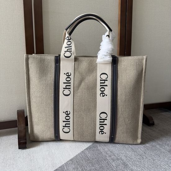 Chloe Woody Canvas Tote Bag 6064