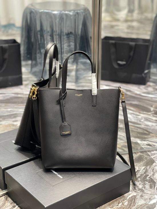 Yves Saint Laurent Shopping Tote Metal Logo Handbag 600307