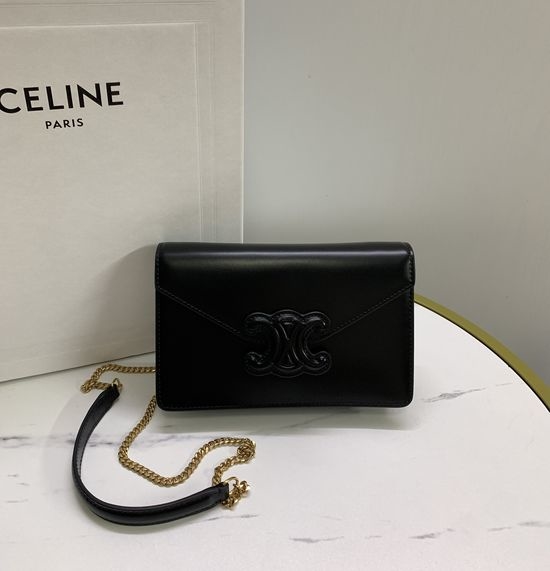 Celine Embossed Triomphe Chain Envelope Bag 10J733