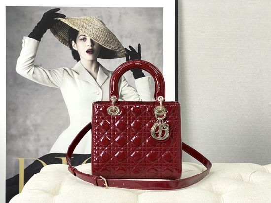 Christian Dior Lady Christian Dior Patent Leather Bag 6605