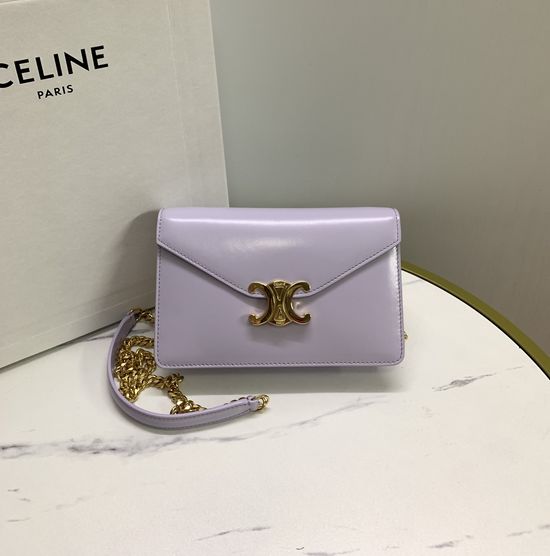 Celine TRIOMPHE Shiny Calfskin Chain Wallet 10L033