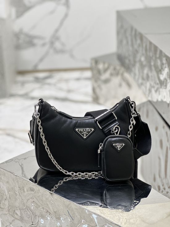 Prada Lambskin Shoulder Bag 1BH204
