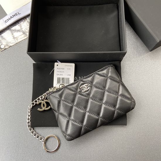 Chanel Small Lambskin Bag Silver Buckle A50168