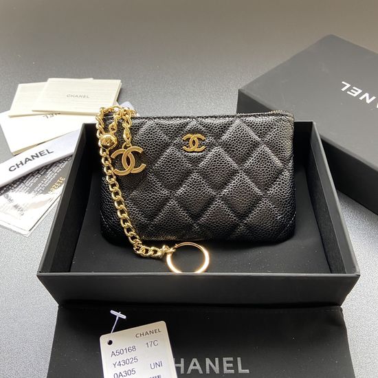 Chanel Wallet Grained Calfskin Gold Hardware A50168