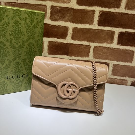 Gucci Chain Shoulder Bag Rose Beige 474575