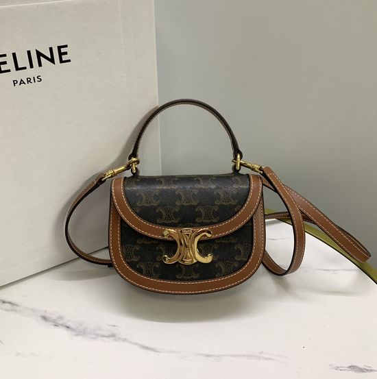 Celine Besace Triomphe Mini Saddle Bag 10L062