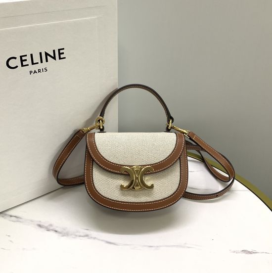 Celine Besace Triomphe Mini Saddle Bag 10K502