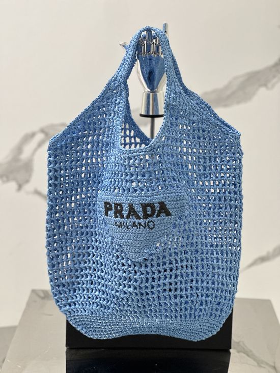 Prada Raffia Woven Tote Bag 1BG424