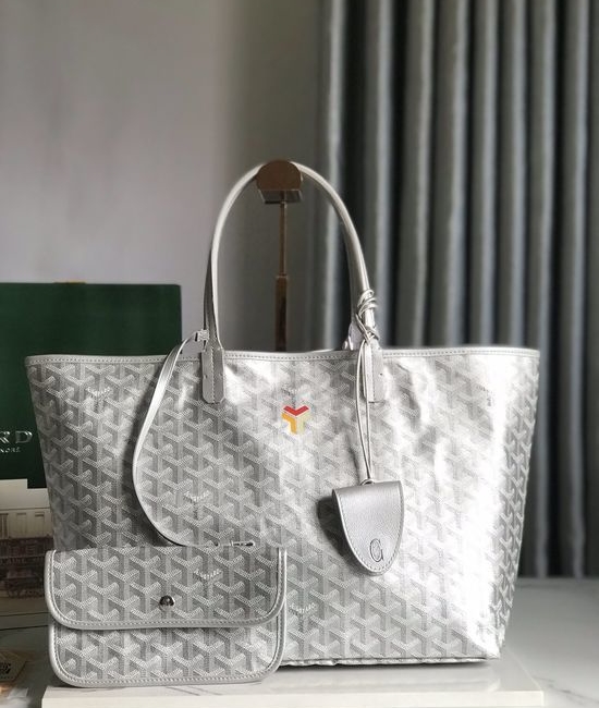 Goyard Saint Louis Limited Silver Painted Bag 020144