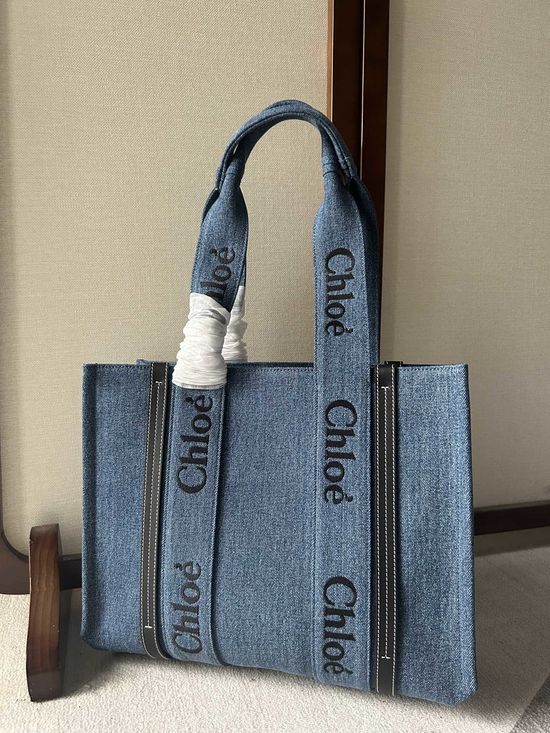 Chloe Woody Denim Tote Bag 6076