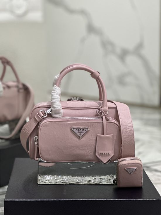 Prada Ruched Nappa Leather Bag 1BB099
