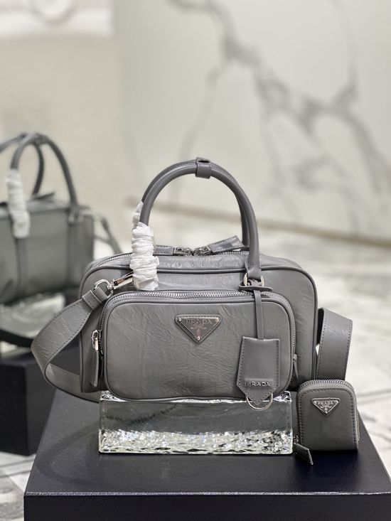 Prada Ruched Nappa Leather Bag 1BB099