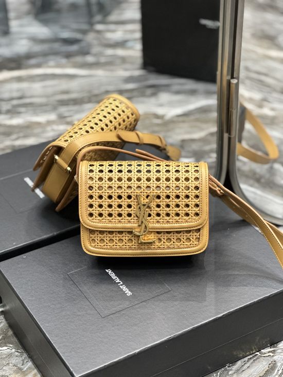 Yves Saint Laurent Solferino Woven Cowhide Small Shoulder Bag 634306