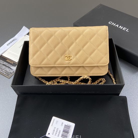 Chanel Wallet Grained Calfskin Leather Wallet A33814