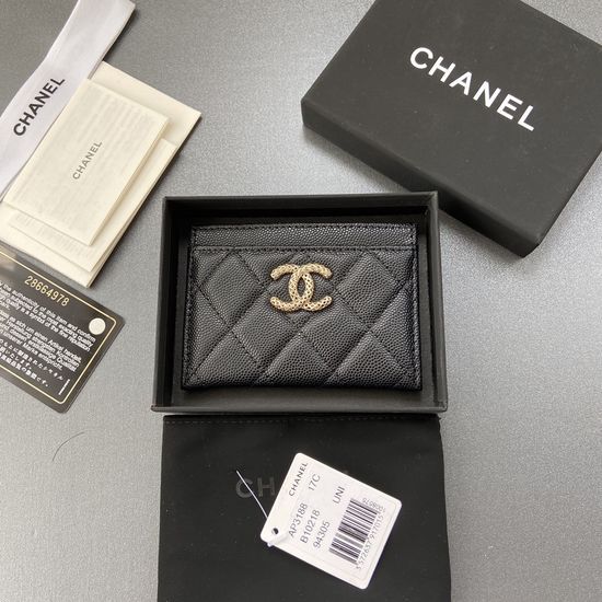 Chanel Wallet Grain Calfskin With Light Gold Hardware AP3188