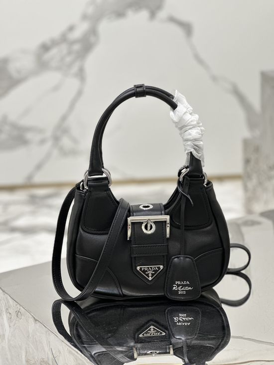 Prada Moon Lambskin Handbag with Detachable Strap 1BA381