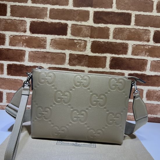 Gucci Shoulder Bag Grey Litchi 696009