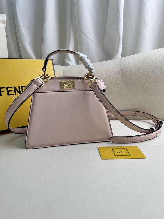 Fendi Peekaboo ISeeU Petite Pink Lambskin Handbag 0228