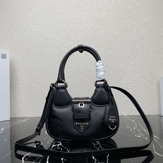 Prada Moon Bag Sheepskin Black Classic Retro 9740